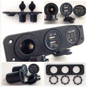 Waterproof USB Socket Power Outlet Digital Voltmeters for Automotive Car Marine Boat Motorcycle